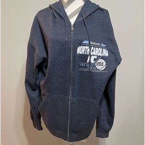 NC Tarheels Full Zip Hoodie w/ Pockets and Soft Lining‎ - Size 2XL